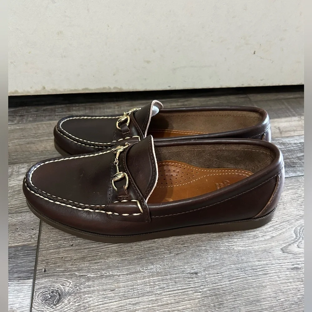 Oakstreet Bootmaker handcrafted in USA Classic Brown Leather Bit Loafers